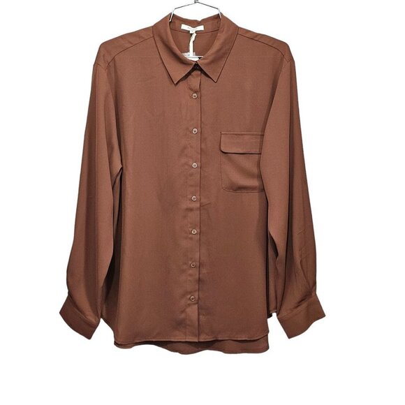 💥Pleione Long Sleeve Button Up Brown Shirt - Picture 2 of 9